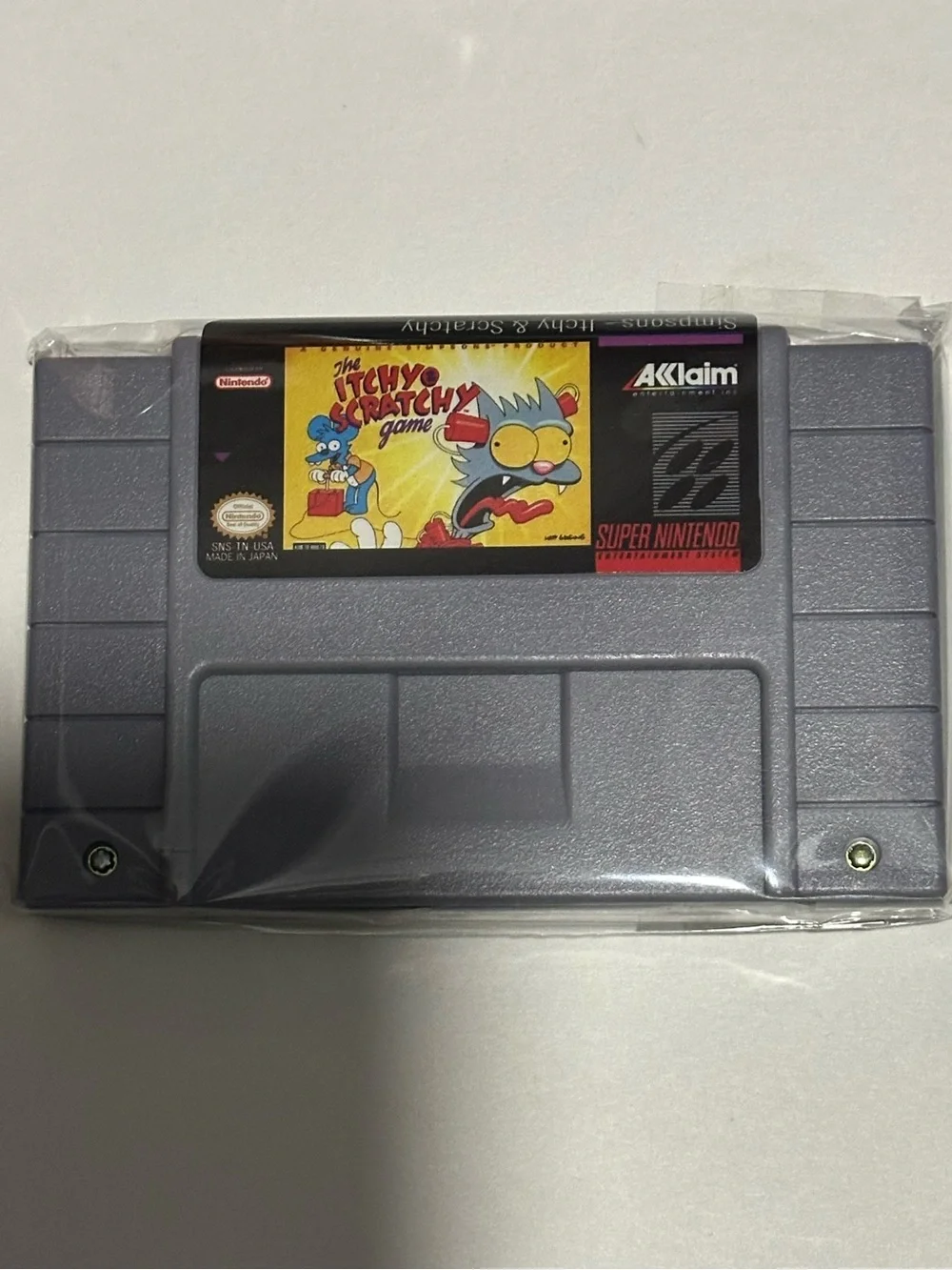 Super Nintendo The Itchy & Scratchy Game Cartridge -